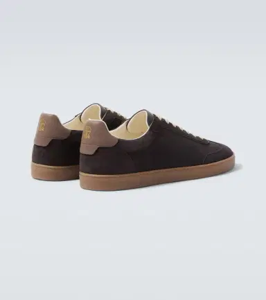 Brunello Cucinelli Leather-trimmed suede sneakers | Thumbnail 4 Brunello Cucinelli Leather-trimmed suede sneakers | Thumbnail 4