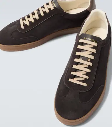 Brunello Cucinelli Leather-trimmed suede sneakers | Thumbnail 5 Brunello Cucinelli Leather-trimmed suede sneakers | Thumbnail 5