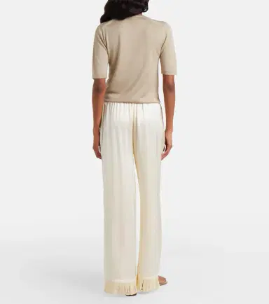 DÔEN Dôen Lavon fringed silk satin wide-leg pants | Thumbnail 5 DÔEN Dôen Lavon fringed silk satin wide-leg pants | Thumbnail 5