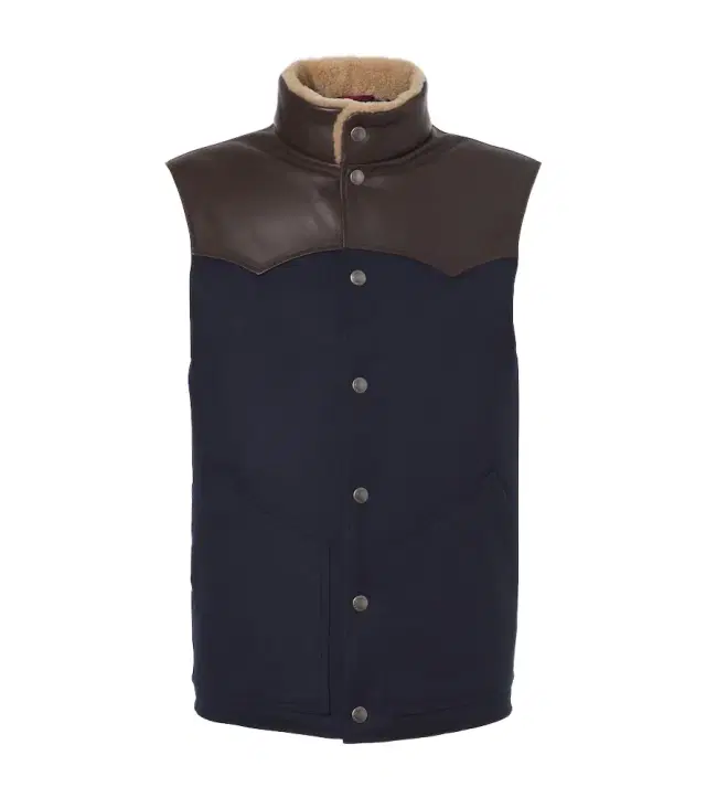 Brunello Cucinelli Shearling-trimmed wool vest