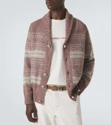 Brunello Cucinelli Alpaca, cashmere, and wool-blend cardigan | Thumbnail 4