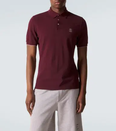Brunello Cucinelli Logo cotton piqué polo shirt | Thumbnail 3