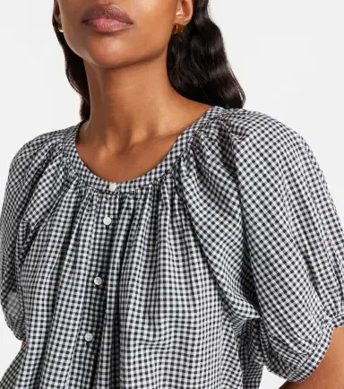 DÔEN Dôen June gingham cotton-blend top | Thumbnail 3
