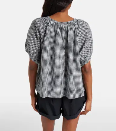 DÔEN Dôen June gingham cotton-blend top | Thumbnail 5