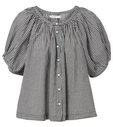 DÔEN Dôen June gingham cotton-blend top | Thumbnail 1