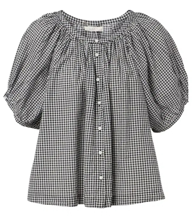 Dôen June gingham cotton-blend top