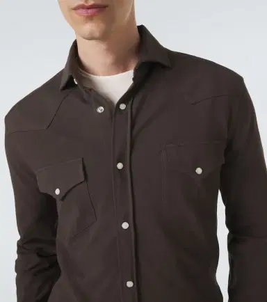 Brunello Cucinelli Cotton piqué shirt | Thumbnail 3