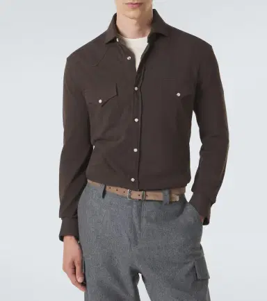 Brunello Cucinelli Cotton piqué shirt | Thumbnail 4