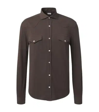 Brunello Cucinelli Cotton piqué shirt | Thumbnail 1