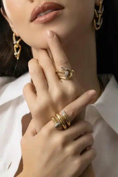 DAVID WEBB Diamond Nail Ring | Thumbnail 4