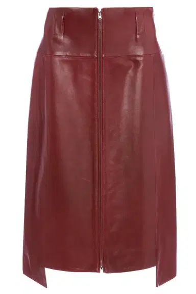 Victoria Beckham Zip-Front Leather Skirt | Thumbnail 1