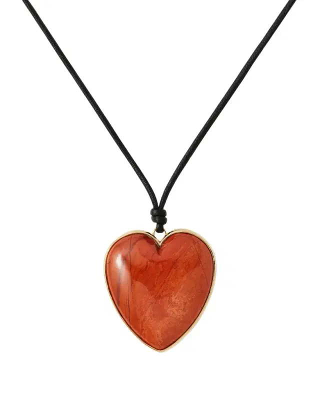 Jennifer Fisher Semi-Precious Heart Leather Cord Necklace