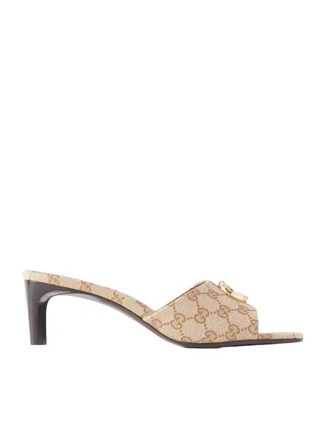 Double G-embellished Gg Supreme-jacquard Canvas Mules