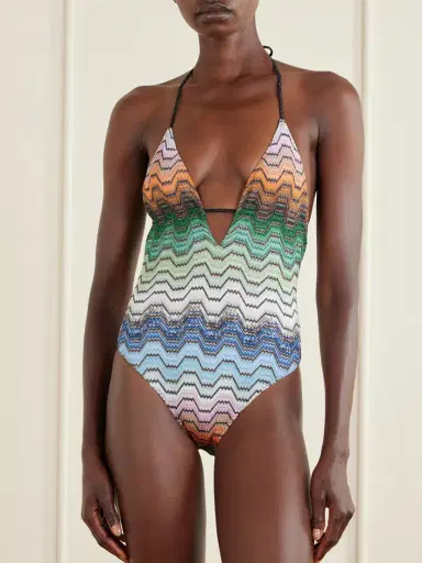 Missoni Mare Striped Crochet-knit Halterneck Swimsuit | Thumbnail 2 Missoni Mare Striped Crochet-knit Halterneck Swimsuit | Thumbnail 2