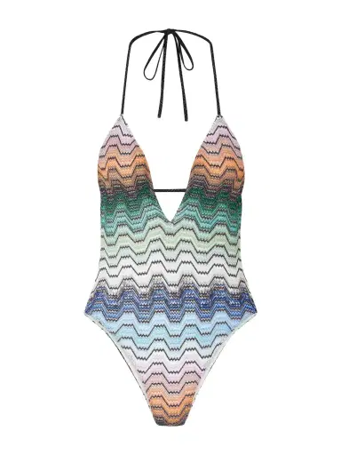 Missoni Mare Striped Crochet-knit Halterneck Swimsuit | Thumbnail 1 Missoni Mare Striped Crochet-knit Halterneck Swimsuit | Thumbnail 1