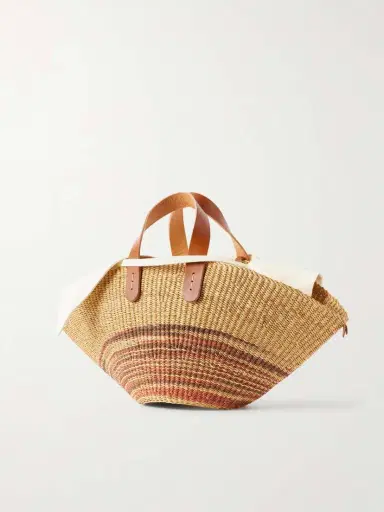 MUUÑ Pacha Striped Leather-trimmed Raffia Tote | Thumbnail 4 MUUÑ Pacha Striped Leather-trimmed Raffia Tote | Thumbnail 4