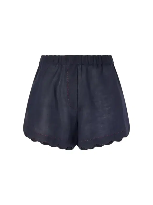 Gatsby Scalloped Broderie Anglaise-trimmed Linen Shorts