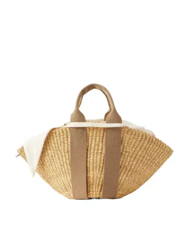 MUUÑ Sophie Mini Webbing-trimmed Woven Straw Tote | Thumbnail 1 MUUÑ Sophie Mini Webbing-trimmed Woven Straw Tote | Thumbnail 1