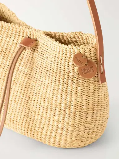 MUUÑ Nina Leather-trimmed Raffia Shoulder Bag | Thumbnail 5 MUUÑ Nina Leather-trimmed Raffia Shoulder Bag | Thumbnail 5