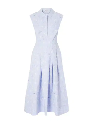 Simkhai Neri Embroidered Striped Cotton-poplin Midi Dress | Thumbnail 1