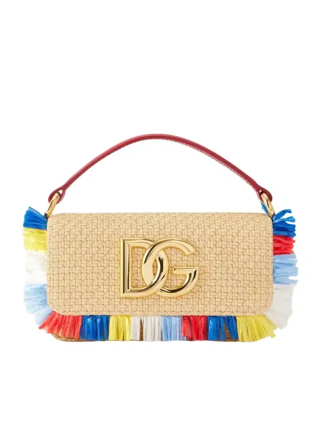 3.5 Logo-embellished Fringed Leather-trimmed Raffia Shoulder Bag