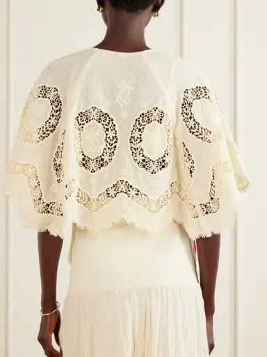 Johanna Ortiz Sun Tides Tasseled Broderie Anglaise Cotton-blend Top | Thumbnail 3