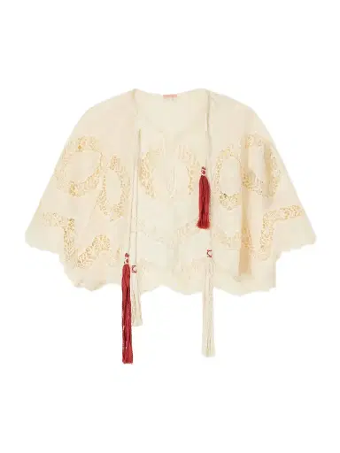 Johanna Ortiz Sun Tides Tasseled Broderie Anglaise Cotton-blend Top | Thumbnail 1