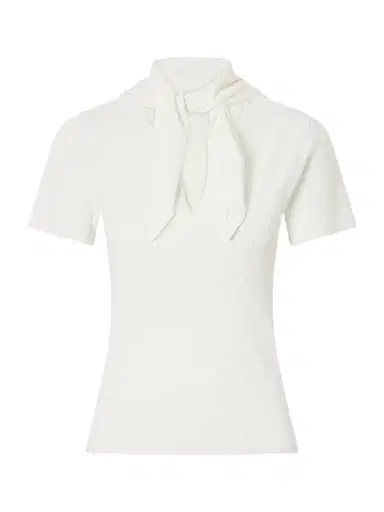 Max Mara Tie-detailed Ribbed-knit T-shirt | Thumbnail 1