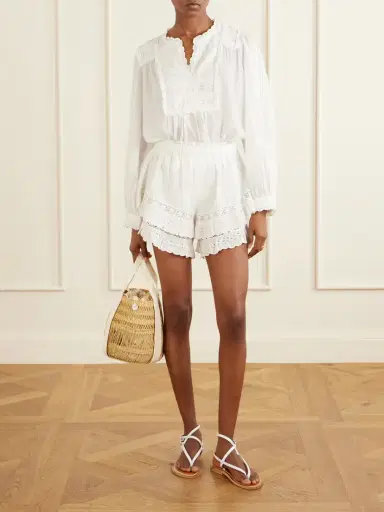 Sea Eliza Embroidered Cotton-blend Shorts | Thumbnail 2 Sea Eliza Embroidered Cotton-blend Shorts | Thumbnail 2