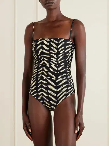 Johanna Ortiz Whispering Tides Ruched Printed Recycled Stretch-jersey One-piece | Thumbnail 2 Johanna Ortiz Whispering Tides Ruched Printed Recycled Stretch-jersey One-piece | Thumbnail 2