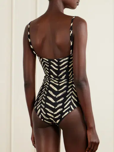 Johanna Ortiz Whispering Tides Ruched Printed Recycled Stretch-jersey One-piece | Thumbnail 3 Johanna Ortiz Whispering Tides Ruched Printed Recycled Stretch-jersey One-piece | Thumbnail 3