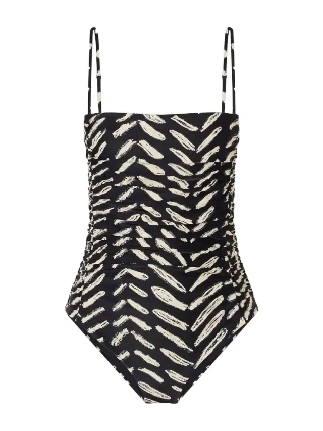 Johanna Ortiz Whispering Tides Ruched Printed Recycled Stretch-jersey One-piece