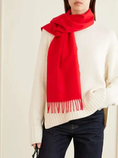 Jil Sander Fringed Virgin Wool Scarf | Thumbnail 3