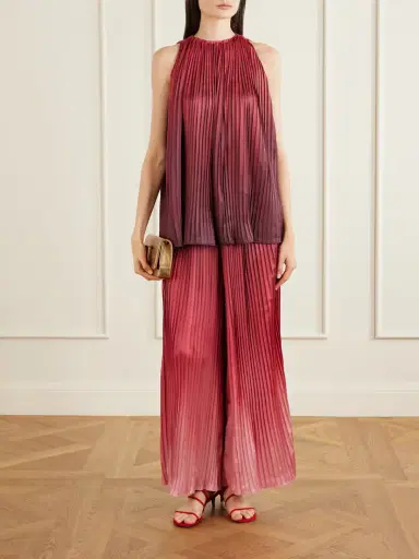 Dima Ayad Ombré Plissé-taffeta Top | Thumbnail 2