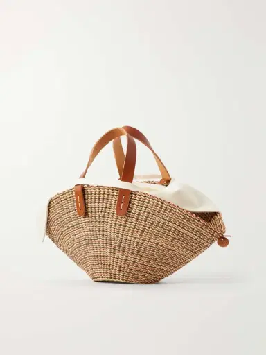 MUUÑ Sophia Mini Leather-trimmed Raffia Tote | Thumbnail 4 MUUÑ Sophia Mini Leather-trimmed Raffia Tote | Thumbnail 4