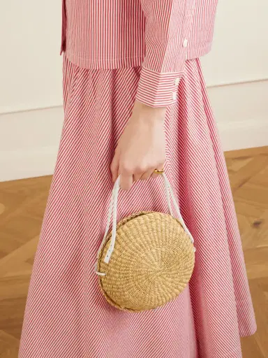 MUUÑ Talata Mini Leather-trimmed Raffia Bag | Thumbnail 2 MUUÑ Talata Mini Leather-trimmed Raffia Bag | Thumbnail 2
