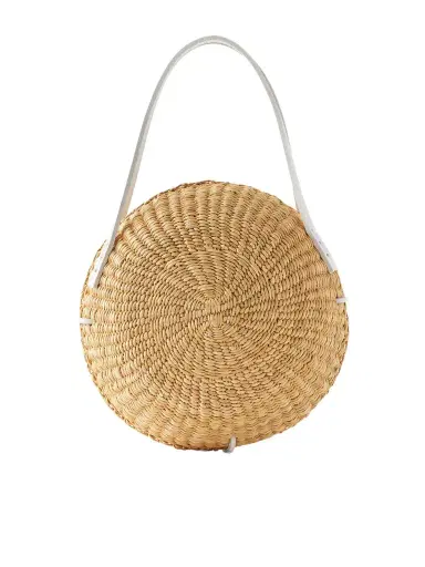 MUUÑ Talata Mini Leather-trimmed Raffia Bag | Thumbnail 1 MUUÑ Talata Mini Leather-trimmed Raffia Bag | Thumbnail 1