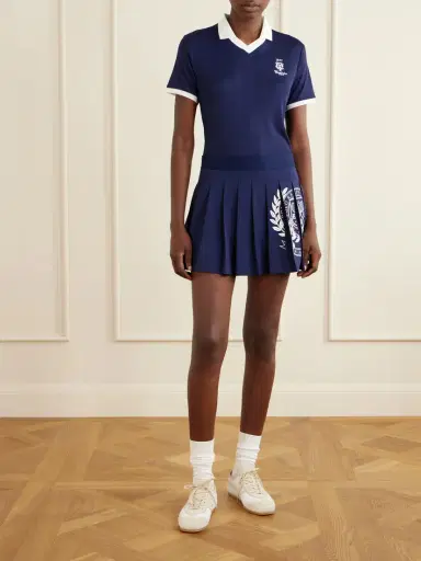 Polo Ralph Lauren + Wimbledon Pleated Logo-printed Crepe Mini Skirt | Thumbnail 2 Polo Ralph Lauren + Wimbledon Pleated Logo-printed Crepe Mini Skirt | Thumbnail 2