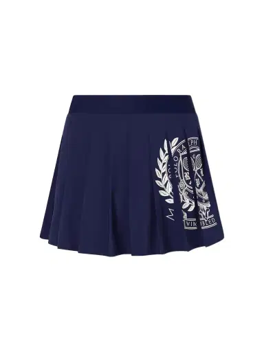 Polo Ralph Lauren + Wimbledon Pleated Logo-printed Crepe Mini Skirt | Thumbnail 1 Polo Ralph Lauren + Wimbledon Pleated Logo-printed Crepe Mini Skirt | Thumbnail 1