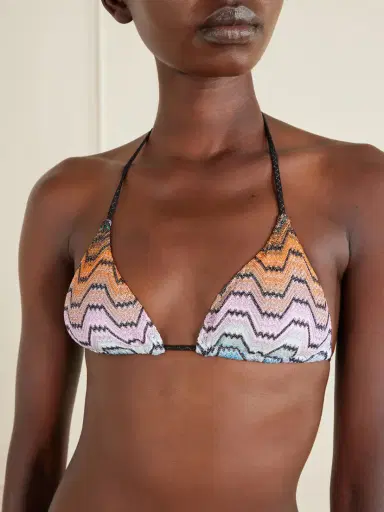 Missoni Mare Striped Metallic Crochet-knit Triangle Bikini | Thumbnail 4