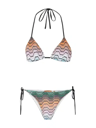 Missoni Mare Striped Metallic Crochet-knit Triangle Bikini | Thumbnail 1