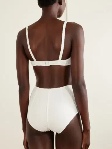 Lisa Marie Fernandez Balconette Button-embellished Floral-jacquard Bikini | Thumbnail 3