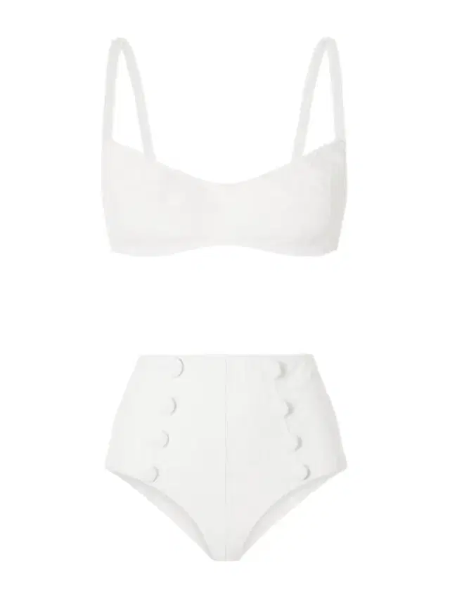 Balconette Button-embellished Floral-jacquard Bikini
