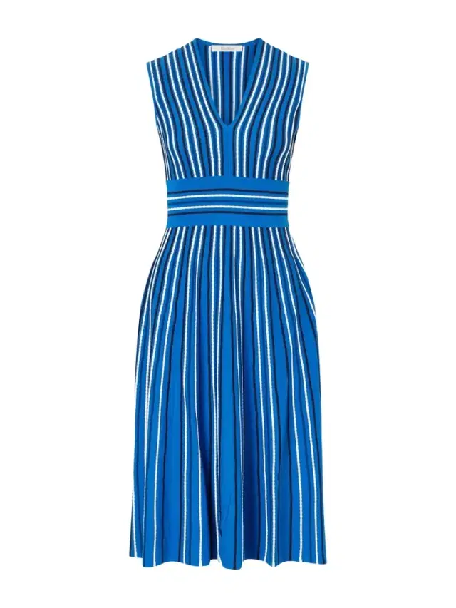Max Mara Striped Knit Midi Dress