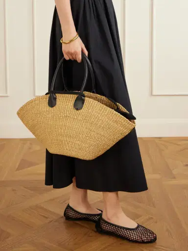 MUUÑ Sophia Leather-trimmed Raffia Tote | Thumbnail 2 MUUÑ Sophia Leather-trimmed Raffia Tote | Thumbnail 2