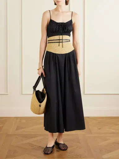MUUÑ Sophia Leather-trimmed Raffia Tote | Thumbnail 3 MUUÑ Sophia Leather-trimmed Raffia Tote | Thumbnail 3