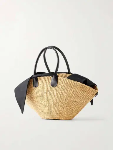 MUUÑ Sophia Leather-trimmed Raffia Tote | Thumbnail 4 MUUÑ Sophia Leather-trimmed Raffia Tote | Thumbnail 4