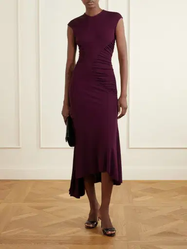 Victoria Beckham Gathered Jersey Midi Dress | Thumbnail 2