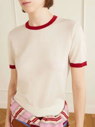 Guest In Residence Airy Ringer Cashmere T-shirt | Thumbnail 5