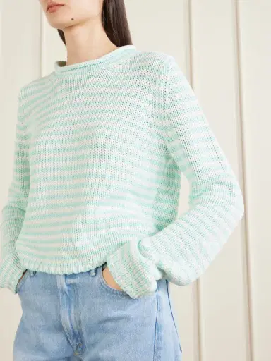 La Ligne Mini Marina Cropped Striped Cotton Sweater | Thumbnail 4
